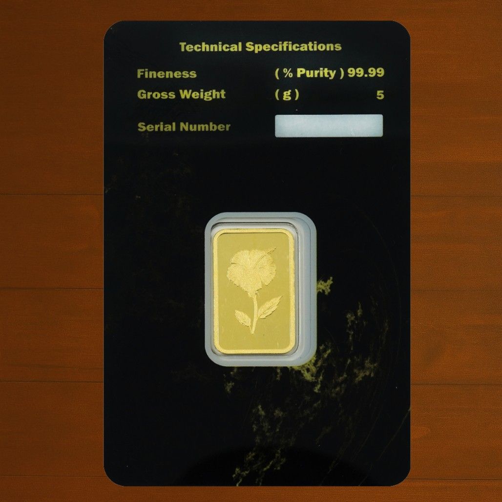 5 Grams Hibiscus Flower Gold Bar