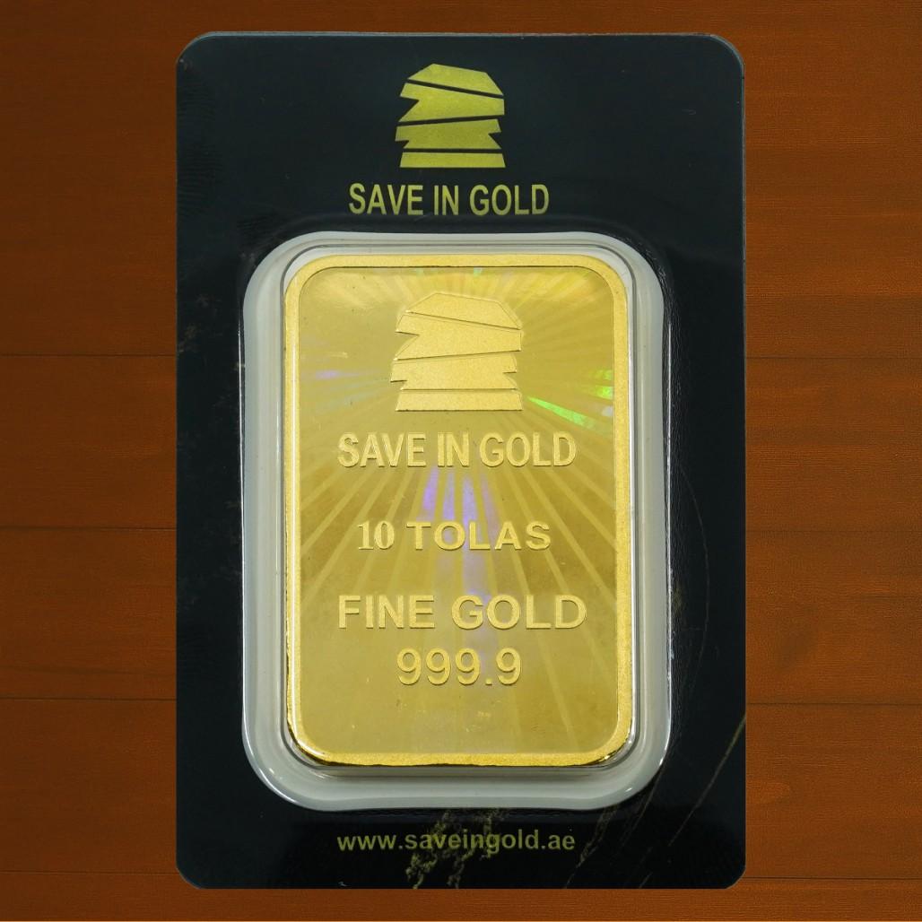 10 Tolas Elegant Flower Gold Bar