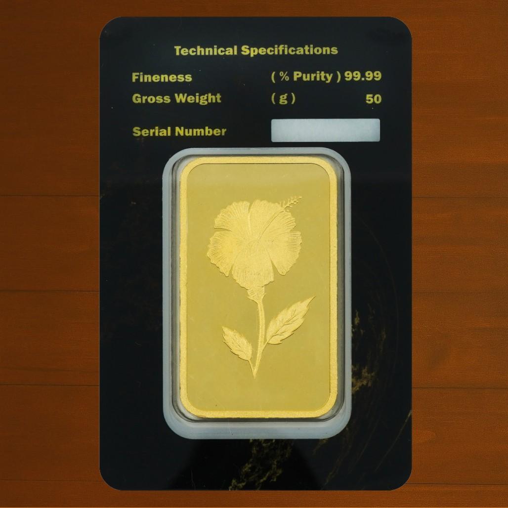 50 Grams Floral Gold Bar